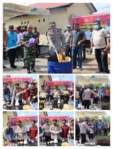 Kapolres Bima Kota Pimpin Langsung Dalam Rangka Musnahkan Baeang Bukti Narkoba Dan Miras