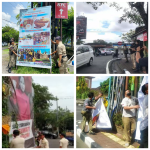 Jelang Puncak G20, Satpol PP Bali Bersihkan semua Baliho ,bukan hanya Baliho Babi Guling.