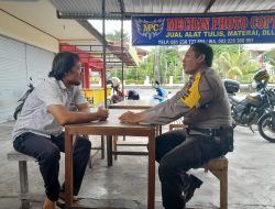 Sampaikanlah Pesan Kamtibmas Bhabin Jimbaran Sambangi tempat tempat Usaha Kecil Areal Kampus Udayana