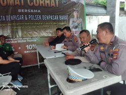 Jaring Aspirasi Gojek, Kapolsek Denpasar Barat Laksanakan Jumat Curhat