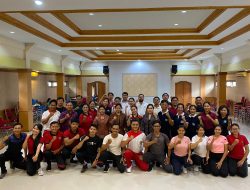 TP PKK Kota Denpasar, Ny. Sagung Antari Jaya Negara menerima Tim Pembina Lomba HKG PKK Provinsi Bali