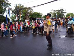 Gerak Jalan Santai Sambut Peringatan Isra Mi’raj Polsek Kuta Lakukan Pengamanan Dan Pengaturan
