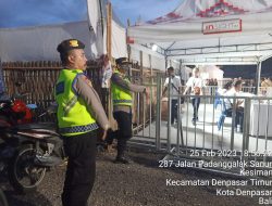 Antisipasi Gangguan Keamanan Personil Polsek Denpasar Timur Melakukan Pengamanan Konser Musik Made In Bali Festival