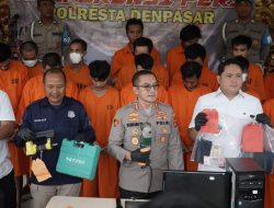 Dalam Dua Bulan Polresta Denpasar Dan Polsek Jajaran Amankan 74 Pelaku Kriminal