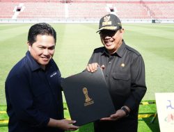 Wagub Cok Ace Dampingi Ketua PSSI, Erick Thohir dan Menpora, Zainudin Amali Tinjau Kesiapan  Stadion Dipta Serangkaian Piala Dunia U20 di Bali