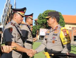 Kapolda Bali Pimpin Serah Terima Jabatan di Halaman Depan Mapolda Bali