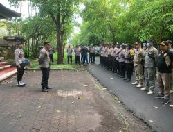 Jajaran Polsek Denpasar Timur Melaksanakan Apel Kesiapan Pengamanan Diskusi Publik Terkait Batalnya Kejuaraan Dunia U20