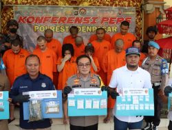 Polresta Denpasar Amankan 54 Tersangka Narkoba Dalam Sebulan, Dengan Barang Bukti Hampir Satu Kilo Sabu Dan Ganja  