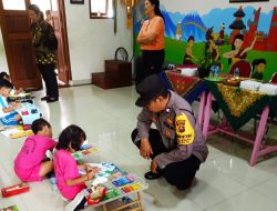 Bhabinkamtibmas Kelurahan Legian Polsek Kuta Berikan Pengamanan Kegiatan Pekan Pendidikan Dalam Rangka Hardiknas