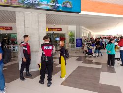 Polres Bandara Ngurah Rai Pengamanan di Terminal International Bandara Ngurah Rai