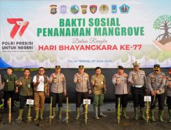 Selamatkan Bumi, Polda Bali Tanam 500 Bibit Mangrove di Pantai Teluk Terima Buleleng