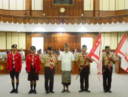 Sekda Dewa Indra Lepas Kontingen Bali ke LT-V dan Karang Pamitran Nasional Tahun 2023  