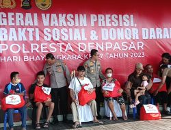 Kapolsek Denpasar Barat Dampingi Kapolresta Denpasar Laksanakan Baksos Di Pakabar Bali