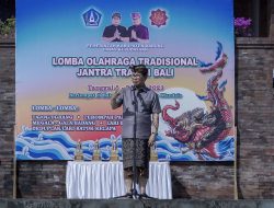 Sekda Adi Arnawa saat membuka acara Jantra Tradisi Bali Kabupaten Badung Tahun 2023