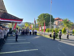 Disiplin Menjadi Penekanan Apel Jam Pimpinan, Kapolres Kawasan Bandara I Gusti Ngurah Rai