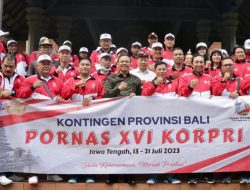 Sekda Bali Dewa Made Indra Lepas 161 Kontingen PORNAS XVI KORPRI Provinsi Bali