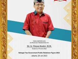 Gubernur Bali Wayan Koster Raih Penghargaan Top Government Public Relations Figure 2023