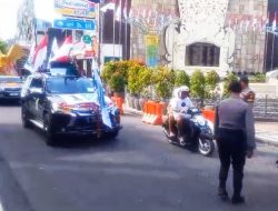 Pawai Kirab Pemilu 2024 Dirangkaikan Sosialisasi Pendidikan Pemilih, Polsek Kuta Berikan Pengamanan
