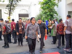 Bupati Nyoman Giri Prasta menghadiri secara langsung acara Rakornas Pengendalian Inflasi Tahun 2023 yang dipimpin oleh Presiden RI Joko Widodo secara hybrid di Istana Negara