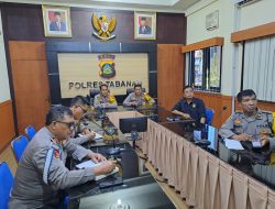 .Polres Tabanan Ikuti Pengarahan Melalui Vicon Dari Asops Polri Irjen. Pol. Drs. Verdianto Iskandar Bitticaca, M.Hum