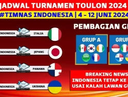 Timnas Indonesia U-20 akan hadapi Timnas Ukraina U-20 di Turnamen TOULON Perancis 2024 besok 4/6/2024.