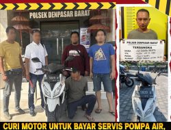 Berdalih untuk bayar service Pompa Air, Pria ini mencuri motor dan kini diamankan Polsek Denpasar Barat 