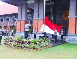 Meski Diguyur Hujan, Polda Bali Tetap Gelar Upacara Peringatan Haornas Ke-42